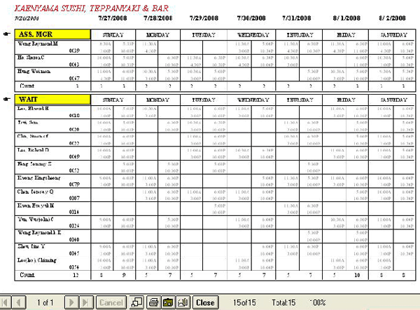 Cyberclock Schedule