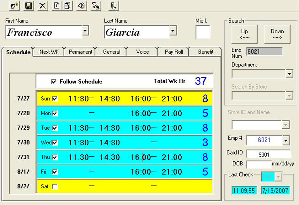 edit schedule